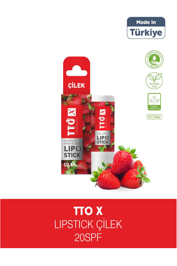 Tto X Çilek Aromalı Lip Stick 20 SPF Korumalı - 1