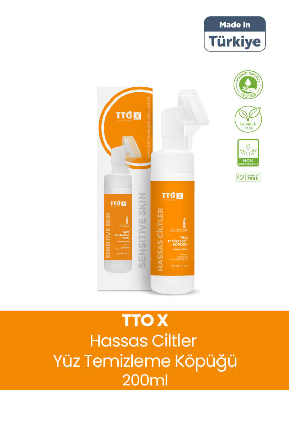 Tto X Hassas Ciltlere Özel Çay Ağacı İçeren Aplikatörlü Yüz Köpüğü 200ml - 1