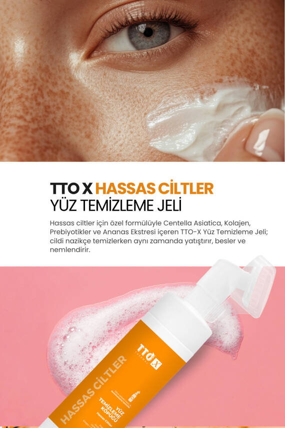 Tto X Hassas Ciltlere Özel Çay Ağacı İçeren Aplikatörlü Yüz Köpüğü 200ml - 2