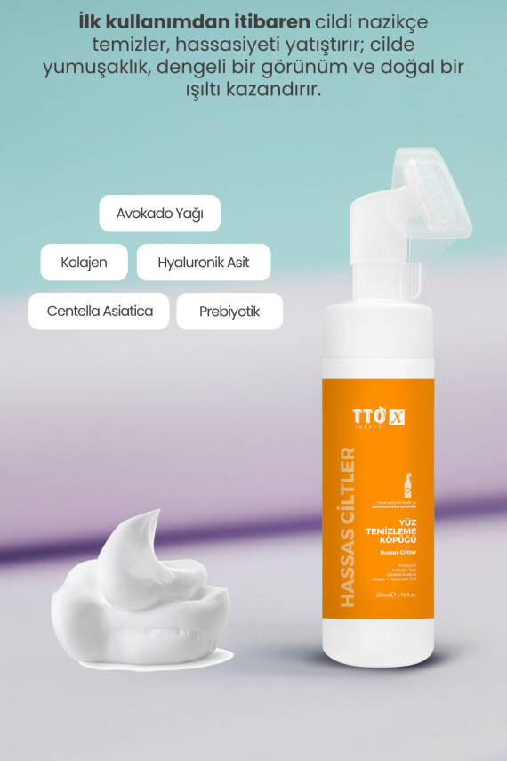 Tto X Hassas Ciltlere Özel Çay Ağacı İçeren Aplikatörlü Yüz Köpüğü 200ml - 3