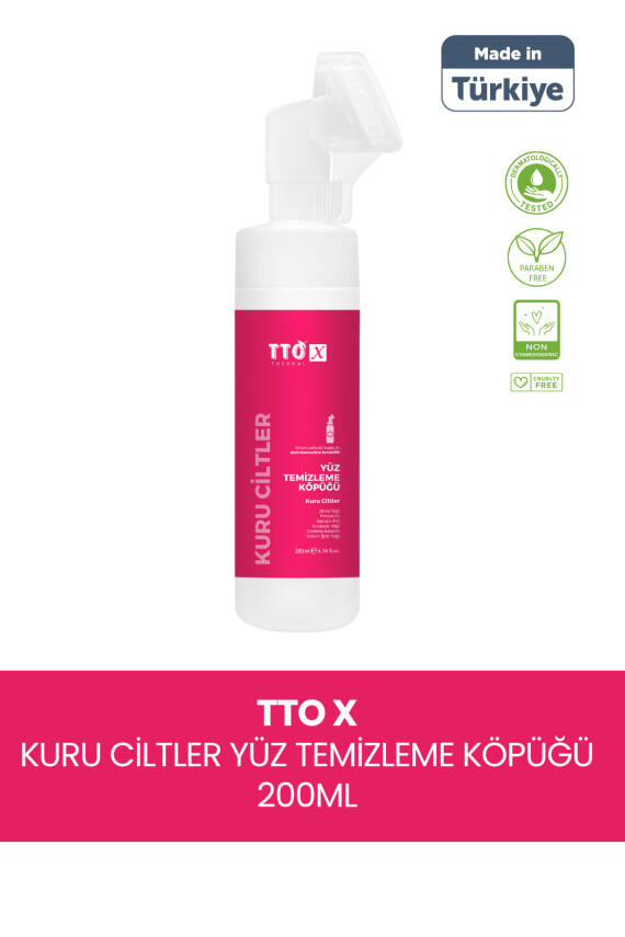 Tto X Kuru Ciltlere Özel Çay Ağacı İçeren Aplikatörlü Yüz Köpüğü 200ml - 1