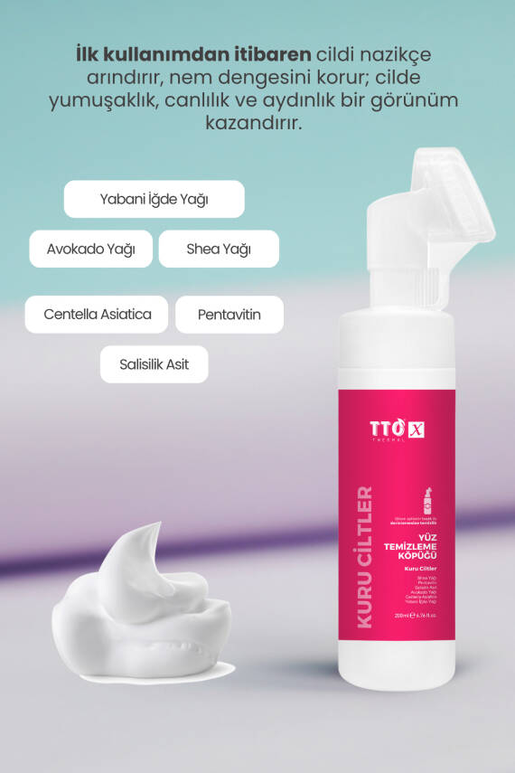 Tto X Kuru Ciltlere Özel Çay Ağacı İçeren Aplikatörlü Yüz Köpüğü 200ml - 3