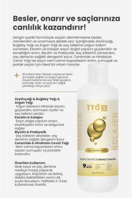 Tto X Nemlendirici Ve Onarıcı Saç Kremi Kolajen Ve Prebiyotik 500ml - 6