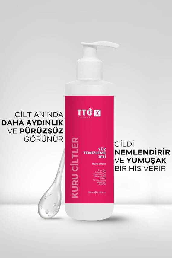 Tto X Yüz Temizleme Jeli Kuru Ciltler 200 ml - 4