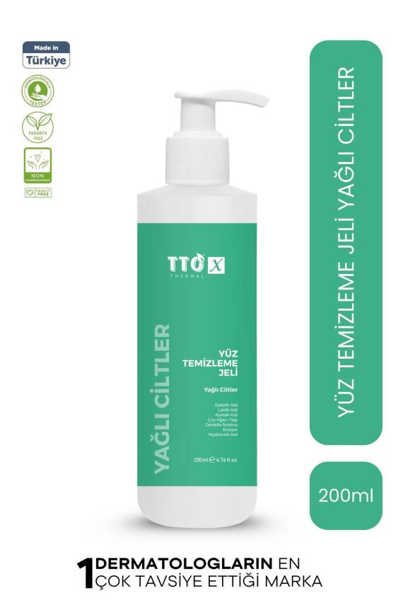 Tto X Yüz Temizleme Jeli Yağlı Ciltler 200 ml - 1