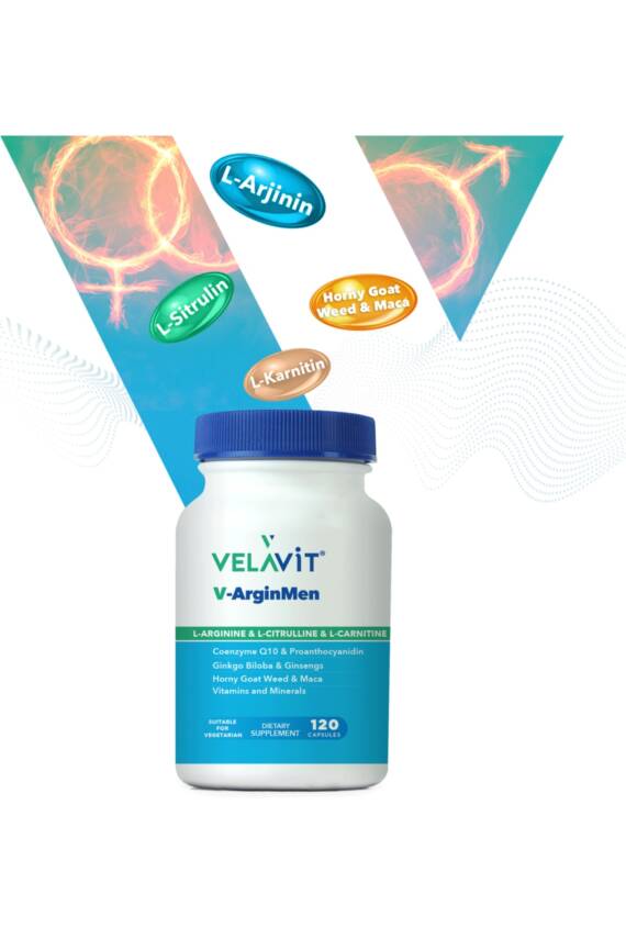 Velavit V-arginmen 120 Kapsül L-arjinin, L-sitrulin, L-karnitin Ile Takviye Edici Gıda - 1