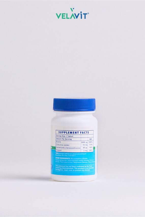Velavit V-Biotin Plus 5000mcg Takviye Edici Gıda 60 Tablet - 4