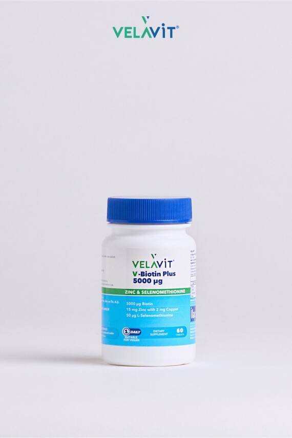 Velavit V-Biotin Plus 5000mcg Takviye Edici Gıda 60 Tablet - 3