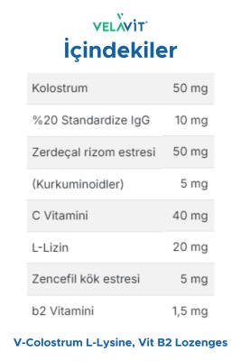 Velavit V- Colostrum With L-lysine Vitamin B2 Lozenges 15 Pastil - 2