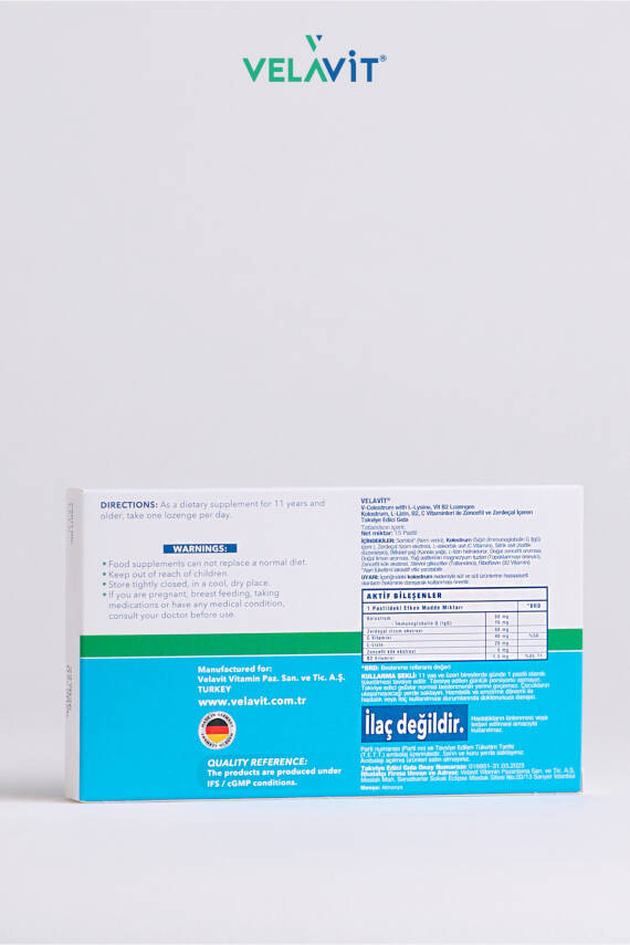Velavit V- Colostrum With L-lysine Vitamin B2 Lozenges 15 Pastil - 4