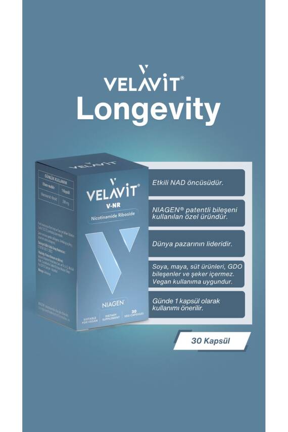 Velavit V-NR Nicotinamide Riboside 30 Kapsül - 5