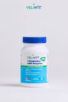 Velavit V-Probiotics with Enzymes Takviye Edici Gıda 30 Kapsül - 3