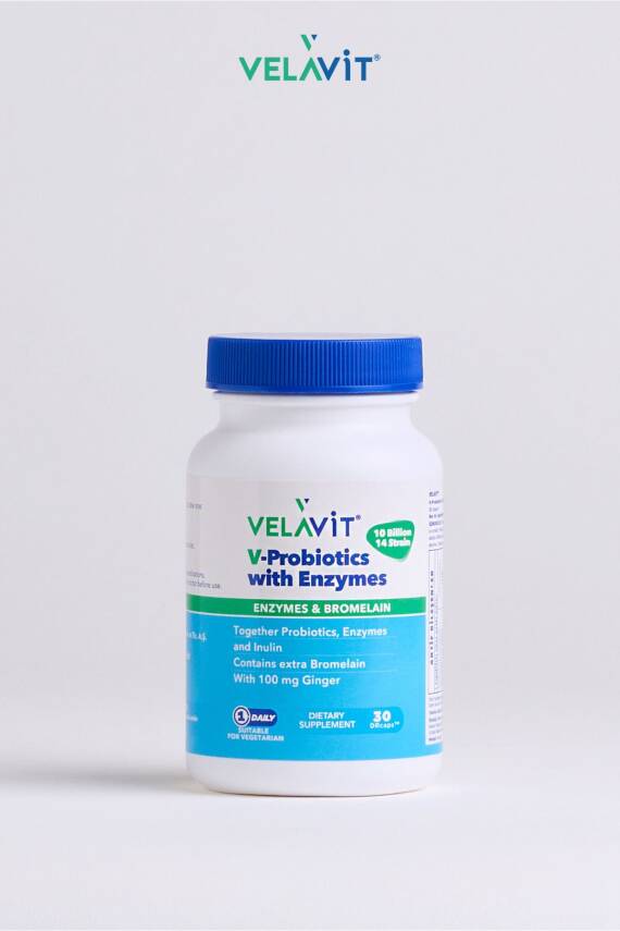 Velavit V-Probiotics with Enzymes Takviye Edici Gıda 30 Kapsül - 3