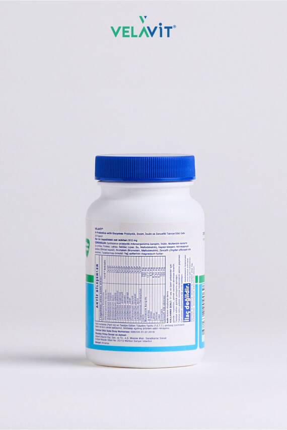 Velavit V-Probiotics with Enzymes Takviye Edici Gıda 30 Kapsül - 4
