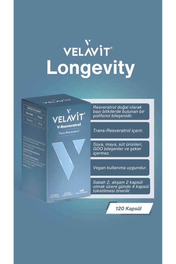 Velavit V-Resveratrol 120 Kapsül - 7