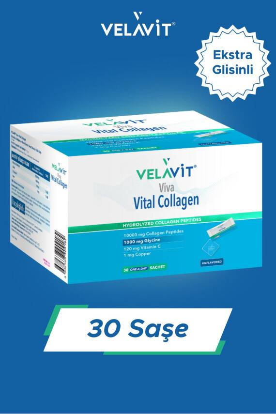 Velavit Viva Vital Collagen 30 Toz Saşe 10.000 Mg, Ekstra Glisinli Kollajen - 1