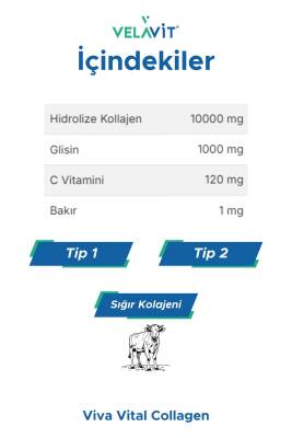 Velavit Viva Vital Collagen 30 Toz Saşe 10.000 Mg, Ekstra Glisinli Kollajen - 2