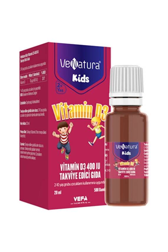 Venatura Kids Vitamin D3 400 IU Takviye Edici Gıda - 1