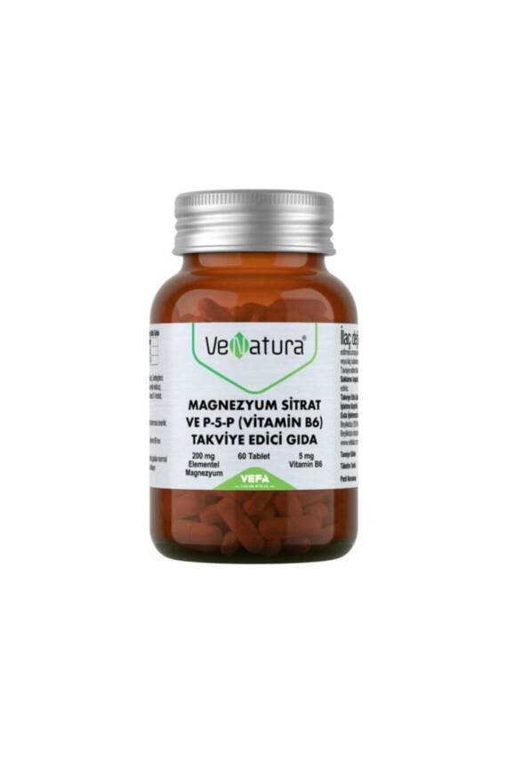 Venatura Magnezyum Sitrat Ve P-5-P (VİTAMİN B6) Takviye Edici Gıda 60 Tablet - 1