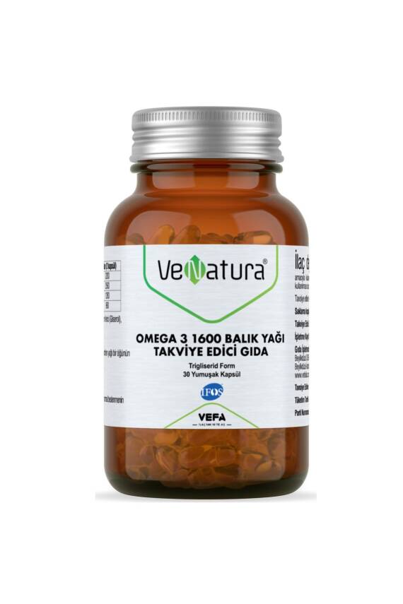 Venatura Omega 3 Balık Yağı 1600 Mg 30 Yumuşak Kapsül - 1