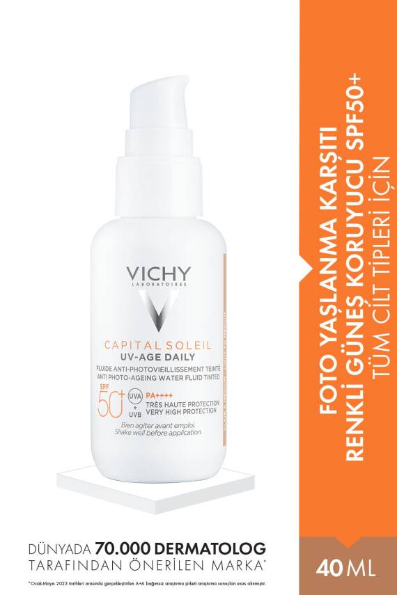 Vichy Capital Soleil Foto Yaşlanma Karşıtı Hafif Dokulu Renkli Güneş Koruyucu 40 ml Spf 50 - 1