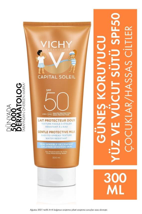 Vichy Capital Soleil SPF 50+ Yüksek Korumalı Çocuk Güneş Sütü 300 ml - 1