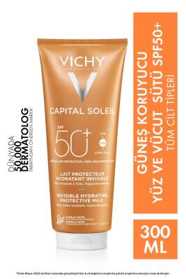 Vichy Capital Soleil Spf50 Yüksek Korumalı Yüz Ve Vücut Güneş Sütü Spf50 300 ml - Vichy
