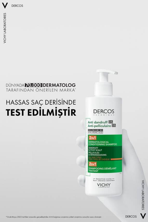 Vichy Dercos 2’si 1 Arada Kepek Karşıtı & Nemlendirici Şampuan 390ml - 5