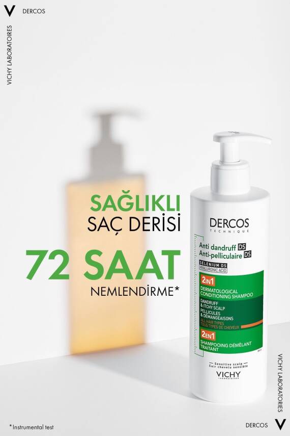 Vichy Dercos 2’si 1 Arada Kepek Karşıtı & Nemlendirici Şampuan 390ml - 6