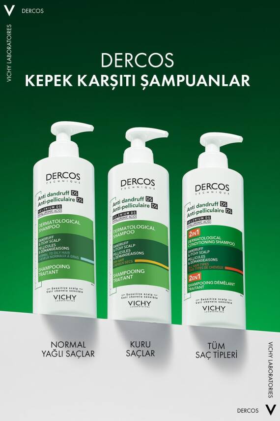 Vichy Dercos 2’si 1 Arada Kepek Karşıtı & Nemlendirici Şampuan 390ml - 7