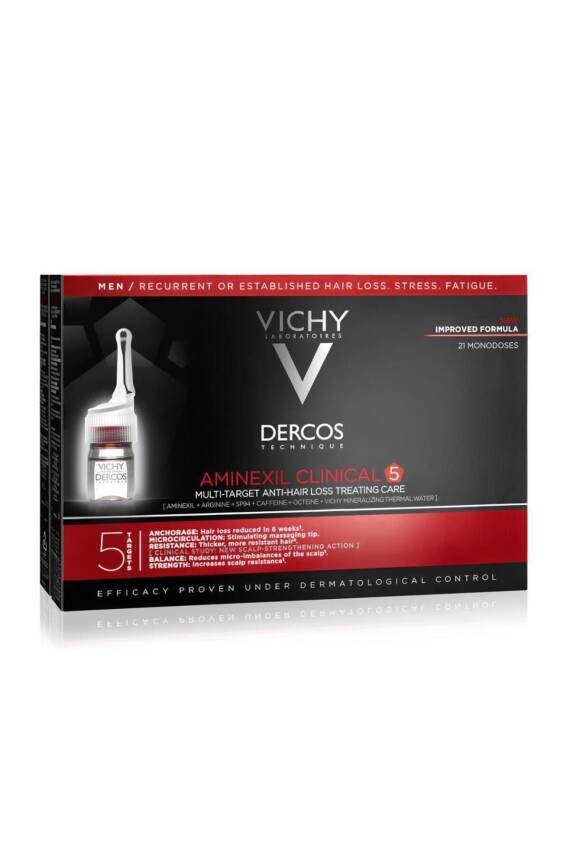 Vichy Dercos Aminexil Clinical 5 Erkek 21x6 ml Saç Dökülmesine Karşı Serum - 1