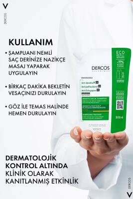 Vichy Dercos Anti-dandruff Kepek Karşıtı Bakım Şampuanı, Kuru Saçlar , Yeniden Dolum Paketi 500 Ml - 8