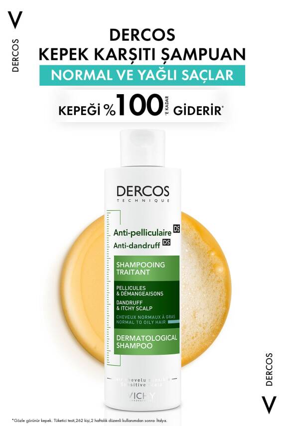 Vichy Dercos Anti-Dandruff Kepek Karşıtı Şampuan Normal & Yağlı Saçlar 200 ml - 2