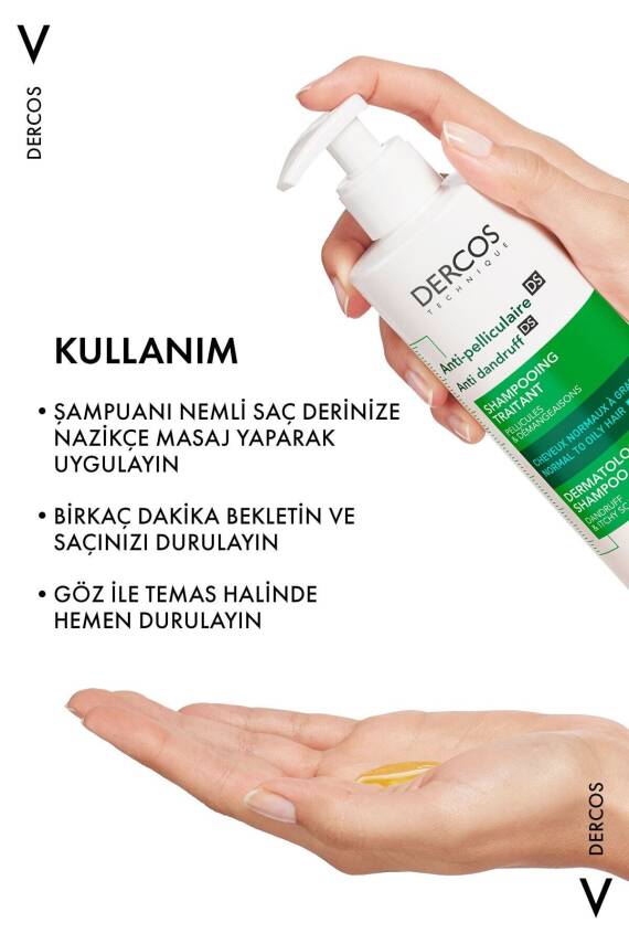 Vichy Dercos Anti-dandruff Kepek Karşıtı Şampuan Normal & Yağlı Saçlar 390 Ml x 2 adet - 8