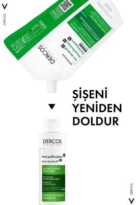 Vichy Dercos Normal/Yağlı Saçlar İçin Kepek Karşıtı Saç Bakım Şampuanı Yeniden Dolum Paketi 500 ML - 5