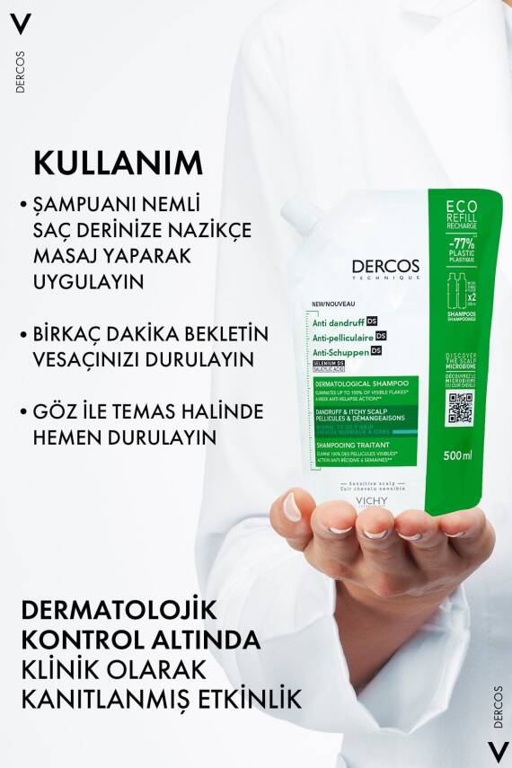 Vichy Dercos Anti-dandruff Kepek Karşıtı Şampuan, Normal & Yağlı Saçlar, Yeniden Dolum Paketi 500 Ml - 8