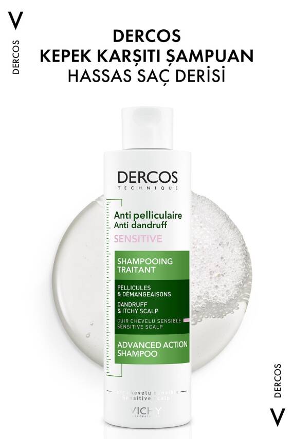 Vichy Dercos Hassas Saç Kepek Karşıtı Şampuan 200ml - 2