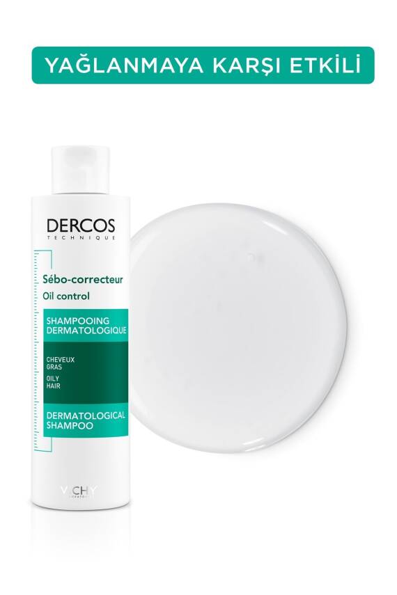 Vichy Dercos Oil Control Aşırı Yağlanmaya Karşı Etkili Bakım Şampuanı 200 ml - 1