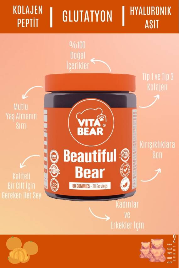 Vita Bear Beautiful Bear Cilt Vitamini 60 Adet - 4