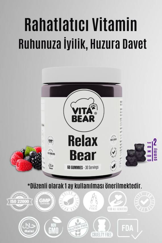 Vita Bear Relax Bear Stres, Kaygı, Endişe Ve Üzüntü Giderici Rahatlatıcı Gummy Vitamin - 4