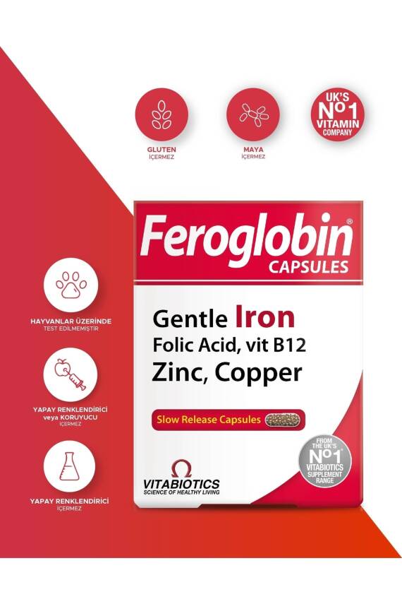 Vitabiotics Feroglobin 30 Kapsül - 1