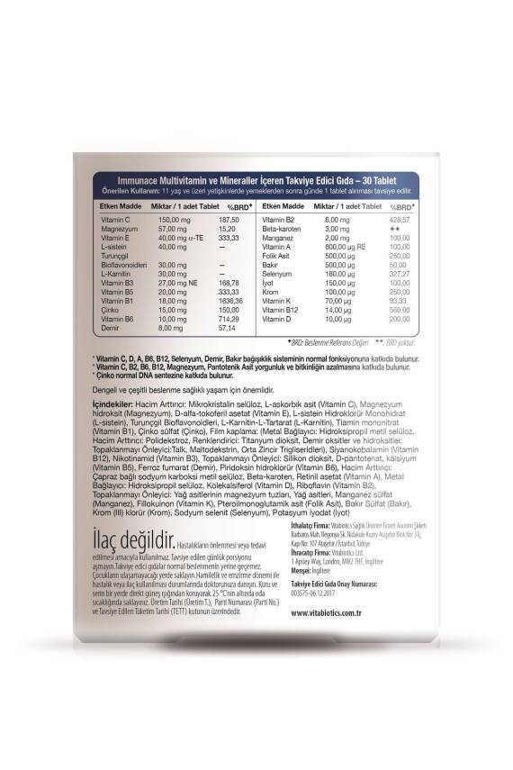 Vitabiotics Immunace 30 Tablet - 3