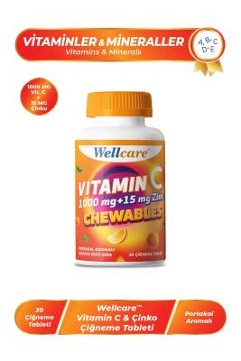Wellcare Vitamin C & Çinko Çiğneme Tablet - 30 Tablet - 1