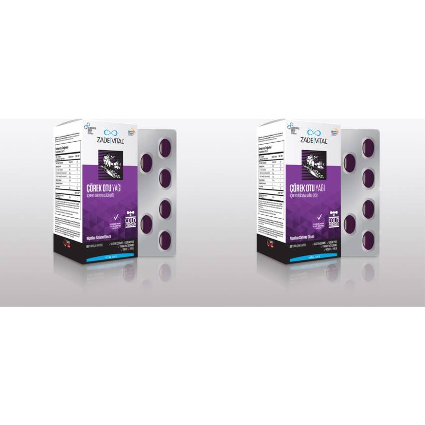 Zade Vital Çörek Otu Yağı 1800 Mg 60 Kapsül 2'li Paket - 1