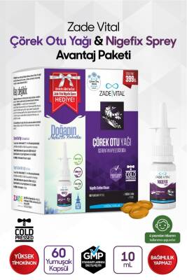 Zade Vital Çörek Otu Yağı 60 Kapsül + Nigefix Sprey 10 ml Hediye - 2