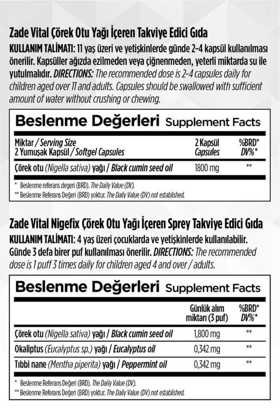Zade Vital Çörek Otu Yağı 60 Kapsül + Nigefix Sprey 10 ml Hediye - 3
