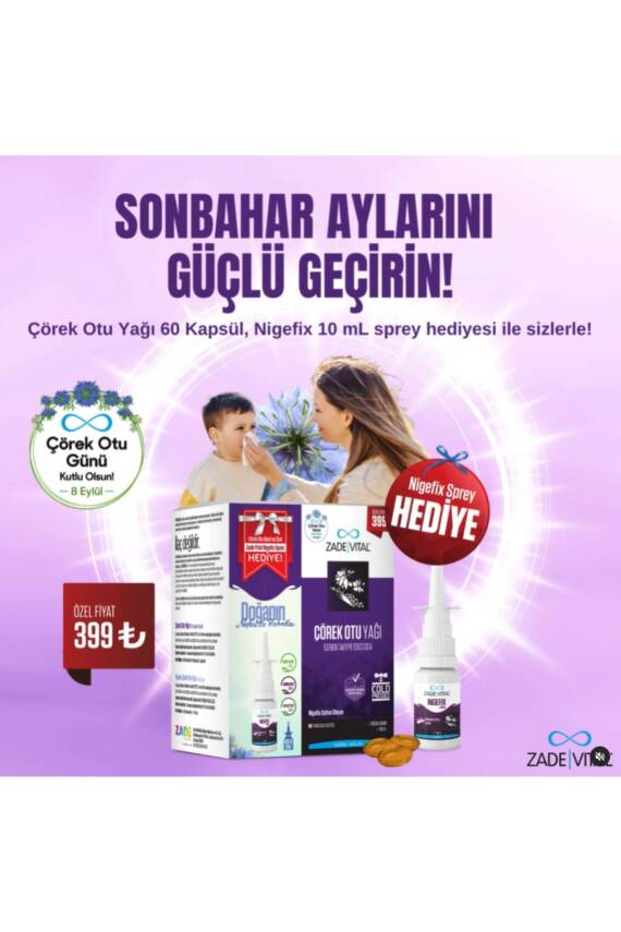 Zade Vital Çörek Otu Yağı 60 Kapsül + Nigefix Sprey 10 ml Hediye - 4