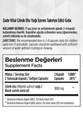 Zade Vital Çörek Otu Yağı 60 Kapsül - 5