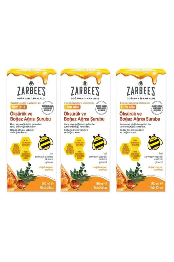Zarbee's Boğaz Ağrısı Şurubu 150 ml x 3 adet - 1