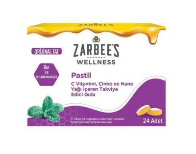 Zarbee's C Vitamini,Çinko ve Nane Yağı İçeren Pastil 24lü - Zarbees